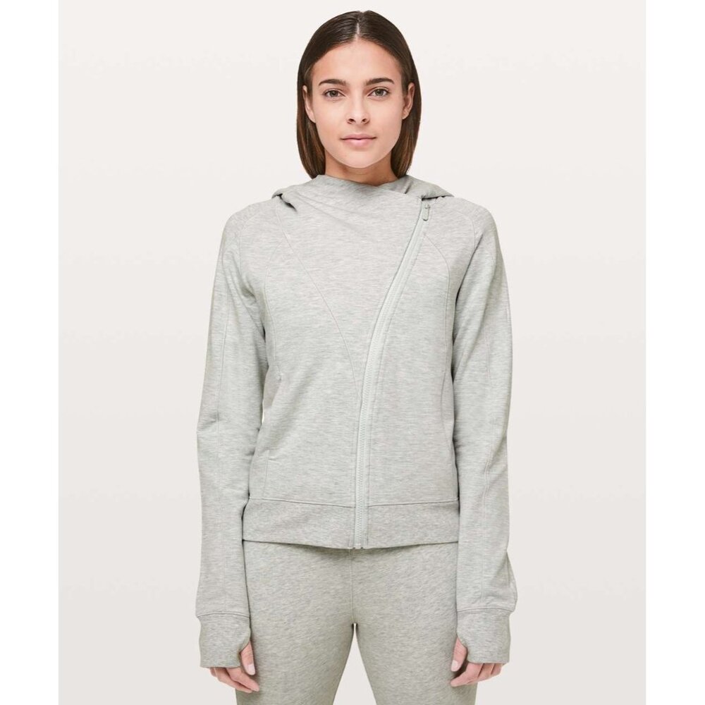Lululemon Coast Hoodie Heathered Core Ultra Light Grey Size 6‎